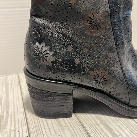 🔥AS98 ‘Jase’ Floral Leather Ankle Boots | Sz 41 9.5-10 - Picture 3 of 14